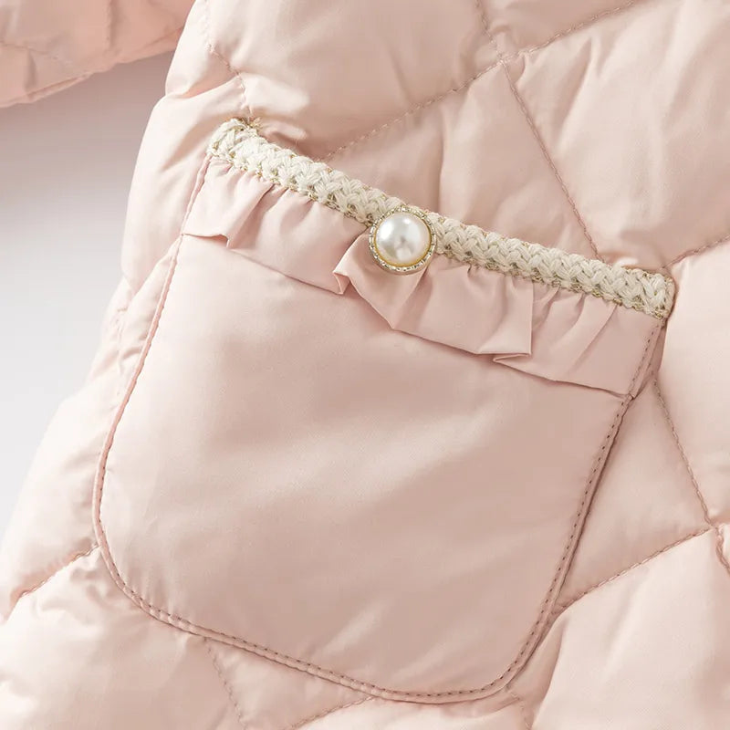 Girls White Duck Down Parka – Winter Warm Coat
